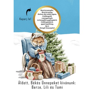 A6 os egyedi kaparós sorsjegy, meglepetés vicces ajándék, karácsonyi ajándékkisérő, képeslap, jókivánság, köszöntő, vers - karácsony - karácsonyi ajándékozás - karácsonyi képeslap, üdvözlőlap, ajándékkísérő - Meska.hu