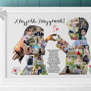 Fényképes unoka poszter nagymamának nagypapának nagyszülőknek Szülinap fotókollázs Papa Mama Nagyi születésnap évforduló - otthon & életmód - dekoráció - kép & falikép - poszter - Meska.hu