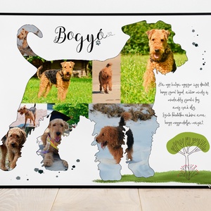 Egyedi airedale terrier kutyus kutya falidekoráció, kutyák szerelmeseinek, kutyarajongóknak, állatbarátoknak állatos  - otthon & lakás - dekoráció - kép & falikép - poszter - Meska.hu