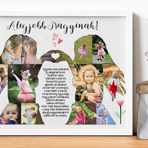 Fényképes unoka poszter nagymamának nagypapának nagyszülők Szülinap Papa Mama Nagyi kislányok - otthon & életmód - dekoráció - kép & falikép - poszter - Meska.hu