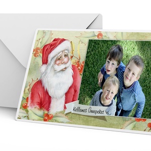 Karácsonyi képeslap, képeslapcsomag fényképpel, 6 db egyedi különleges ajándékkisérő, télapó advent gyerekrajz , Karácsony, Karácsonyi ajándékozás, Karácsonyi képeslap, üdvözlőlap, ajándékkísérő, Fotó, grafika, rajz, illusztráció, MESKA