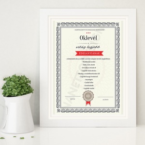 Legjobb Anya, anyáknapja Legjobb Anyu, Édesanya, Mama oklevél, certification, legjobb, kitüntetés Szülinapi poszter - otthon & életmód - dekoráció - kép & falikép - poszter - Meska.hu