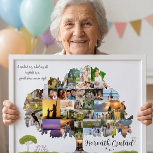Szülinapi fényképes családfa poszter 60, 70, 80, 75 éves évforduló, Papának, Mamának, nagyszülőnek unokától lakásavatóra, Otthon & Életmód, Dekoráció, Kép & Falikép, Poszter, Mindenmás, MESKA