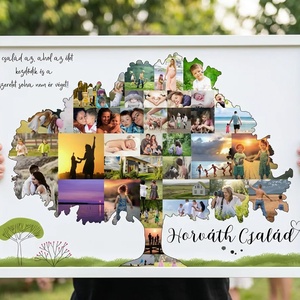 Családfa poszter 60, 70, 80, 75 éves születésnapra, házassági évforduló, Papának, Mamának, Nagyszülők - otthon & életmód - dekoráció - kép & falikép - poszter - Meska.hu