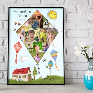 Legjobb óvó néni ajándék, Fényképes Óvodai Ballagási Tabló, Bölcsőde, Papirsárkány Csoport, Óvónéni Dadusoknak Poszter  - otthon & életmód - dekoráció - kép & falikép - poszter - Meska.hu