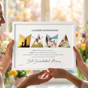 Fényképes poszter fotós betü kollázs, szó montázs, romantikus, nászajándék, anyucinak, nagyinak dédinek újszülöttnek - Meska.hu