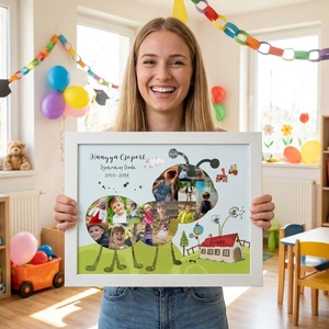 Legjobb óvó néni ajándék, Fényképes Óvodai Ballagási Tabló, Bölcsőde, Hangya Csoport, Óvónéni, Dadusoknak Poszter  - Meska.hu