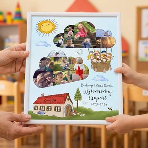 Legjobb óvó néni ajándék, Fényképes Óvodai Ballagási Tabló, Bölcsőde, Hőlégballon Csoport, Óvónéni, Dadusoknak Poszter  - Meska.hu