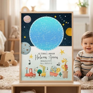 Kisfiú Kisbaba Újszülött Csillagtérkép Keresztelő Babaváró Buli Csillagkép Térkép Mérföldkő Unisex Névadó Legötletesebb - baba - mama - babaszoba dekoráció - babaszoba kép - Meska.hu