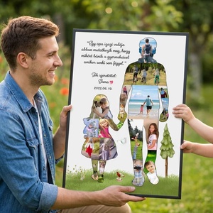 Fényképes Apa lánya poszter Legjobb Apa, Nagypapa, Fotókollázs poszter, Unokáktól Család Papa Apunak - Meska.hu