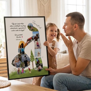 Fényképes Apa lánya poszter Legjobb Apa, Nagypapa, Fotókollázs poszter, Unokáktól Család Papa Apunak - otthon & életmód - dekoráció - kép & falikép - poszter - Meska.hu