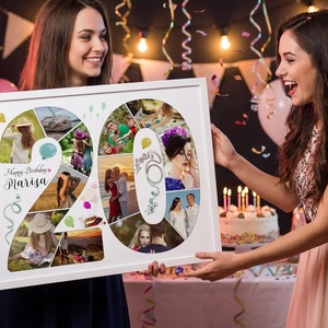 Szülinapi fényképes szám poszter, 30-as 40-es 50, 60, 70 születésnap évfordulóra fotós ajándék nagyinak papának feleség - Meska.hu