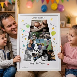Fotókollázs Betűposzter Apának, Névre Szóló Poszter, Fényképes Névnapi, Születésnapi APA felirat, Egyedi Családi Ajándék - Meska.hu