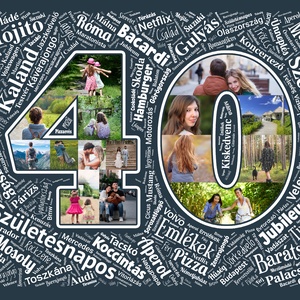 Szülinapi fényképes számos poszter, 40-es Szóposzter WordArt Apának, Férjnek, Szerelmemnek, Páromnak Barátomnak Havernak - otthon & életmód - dekoráció - kép & falikép - poszter - Meska.hu