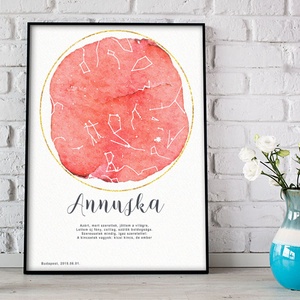 Csillagtérkép poszter Lányomnak, Barátnőmnek, Esküvő, Szülinap Évforduló Szerelmes falidekor Anyának - otthon & életmód - dekoráció - kép & falikép - poszter - Meska.hu