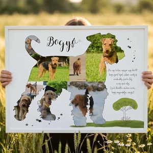 Airedale terrier kutyus kutya falidekoráció, kutyák szerelmeseinek, születésnapra, Vicces, Frappáns, Szülinapi ajándék - Meska.hu