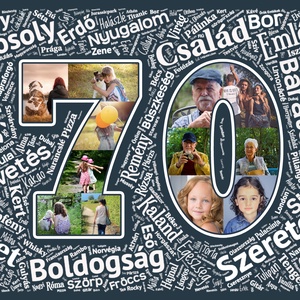 70. szülinapra Fényképes számos poszter Barátnőnek, Legötletesebb szülinapi ajándékok, Nőknek, Férfiaknak, Apának Hetven - otthon & életmód - dekoráció - kép & falikép - poszter - Meska.hu