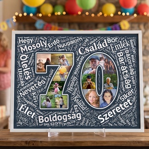 70. szülinapra Fényképes számos poszter Barátnőnek, Legötletesebb szülinapi ajándékok, Nőknek, Férfiaknak, Apának Hetven - otthon & életmód - dekoráció - kép & falikép - poszter - Meska.hu
