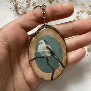 Kulcstartó - Fára festett kulcstartó - Őszapó, Táska & Tok, Kulcstartó & Táskadísz, Kulcstartó, Famegmunkálás, Festészet, MESKA