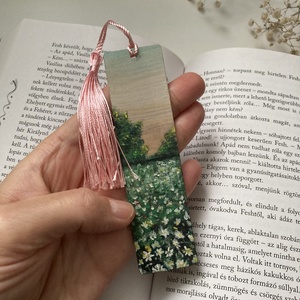 Könyvjelző - Fára festett - Virágos rét  - könyv & zene - könyvjelző - Meska.hu