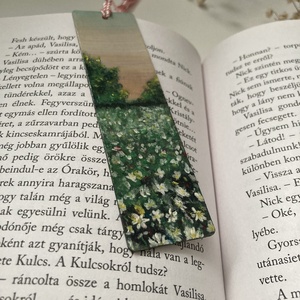 Könyvjelző - Fára festett - Virágos rét  - könyv & zene - könyvjelző - Meska.hu