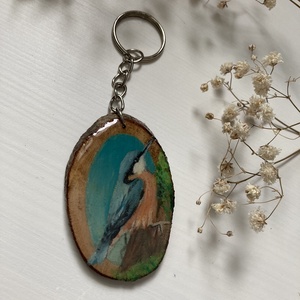 Kulcstartó - Fára festett kulcstartó - Csuszka - táska & tok - kulcstartó & táskadísz - kulcstartó - Meska.hu