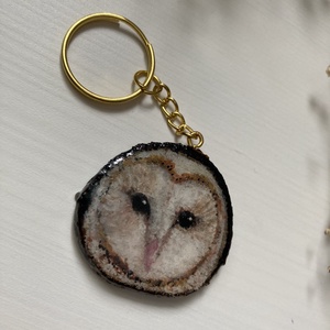 Baglyos kulcstató - Kézzelfestett  - táska & tok - kulcstartó & táskadísz - kulcstartó - Meska.hu