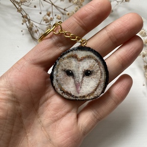 Baglyos kulcstató - Kézzelfestett  - táska & tok - kulcstartó & táskadísz - kulcstartó - Meska.hu