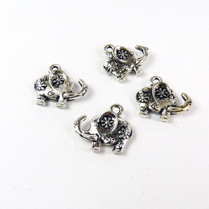 Elefánt ékszerdísz, fityegő, charm 16x14mm (4db) - Meska.hu