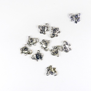 Elefánt ékszerdísz, fityegő, charm 16x14mm (4db) - kellékek & szerszámok - gyöngyfűzés kellékek - fém köztesek - Meska.hu