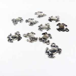 Rák ékszerdísz, fityegő, charm 16x14mm (4db) - kellékek & szerszámok - gyöngyfűzés kellékek - fém köztesek - Meska.hu