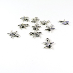 Tengeri csillag ékszerdísz, fityegő, charm 14x17mm (4db) - kellékek & szerszámok - gyöngyfűzés kellékek - fém köztesek - Meska.hu