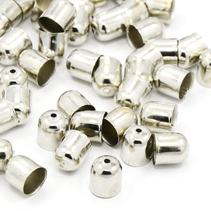 Zsinórvég, bőrvég, végzáró 9x8mm - ezüst szín (10db) - kellékek & szerszámok - gyöngyfűzés kellékek - Meska.hu