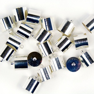 Bőrvég, zsinórvég, végzáró, gyöngykupak, ezüst, 20x18mm (2db) - kellékek & szerszámok - gyöngyfűzés kellékek - Meska.hu