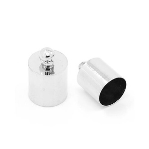 14x10mm bőrvég, zsinórvég, végzáró, gyöngykupak, ezüst (4db) - Meska.hu