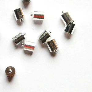 Bőrvég, zsinórvég, végzáró, gyöngykupak, ezüst, 12x8mm (6db) - kellékek & szerszámok - gyöngyfűzés kellékek - Meska.hu