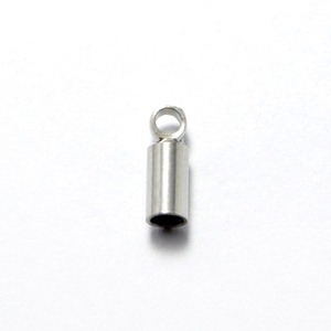 8x3mm bőrvég, zsinórvég, végzáró, gyöngykupak, ezüst (10db) - Meska.hu