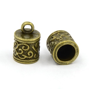 13x8mm bőrvég, zsinórvég, végzáró, gyöngykupak, bronz (4db) - Meska.hu