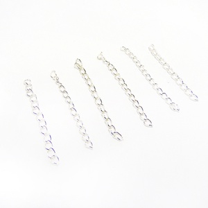 Lánchosszabbító 6x4x0,6mm - ezüst szín (6db) - kellékek & szerszámok - gyöngyfűzés kellékek - fém köztesek - Meska.hu