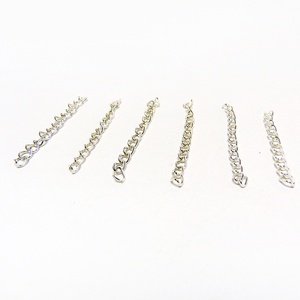 Lánchosszabbító 6x4x0,6mm - ezüst szín (6db) - kellékek & szerszámok - gyöngyfűzés kellékek - fém köztesek - Meska.hu