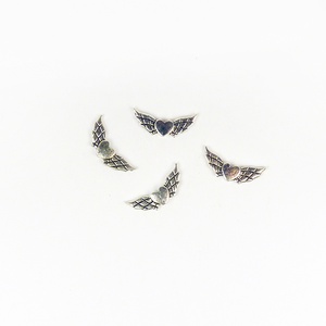 Angyalszárny köztes, szívecskés, ékszerdísz, fityegő, 24x8mm - kellékek & szerszámok - gyöngyfűzés kellékek - fém köztesek - Meska.hu