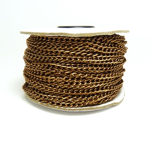 Vékony lánc, 3x2x0,4mm - vörösréz szín - Meska.hu