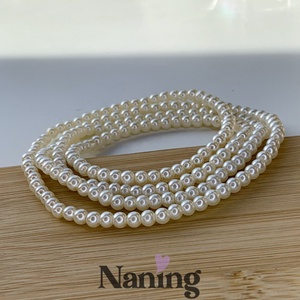 Teklagyöngy füzér � 4mm - 80cm - kb: 200db � törtfehér  - kellékek & szerszámok - dekorációs kellékek - gyöngyfüzér - Meska.hu