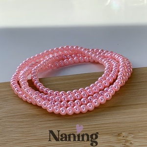 Teklagyöngy füzér � 4mm - 80cm - kb: 200db � babarózsaszín, Kellékek & szerszámok, Dekorációs kellékek, Gyöngyfüzér, , MESKA