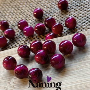 Tigrisszem � magenta � ásványgyöngy � 8mm - 10db - kellékek & szerszámok - ásvány alapanyag - ásványfüzér - Meska.hu