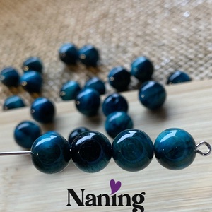 Tigrisszem � türkizkék � ásványgyöngy � 8mm - 10db, Kellékek & szerszámok, Ásvány alapanyag, Ásványfüzér, , MESKA