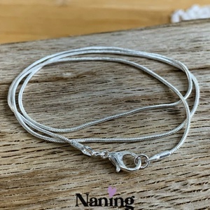 5db nyaklánc alap - kígyó - ezüst színű - 49cm, Kellékek & szerszámok, Ékszerkellék, Nyaklánc alap, , MESKA