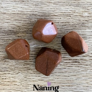 4db homokkő(goldfluss) - amorf gyöngy - fúrt - aranybarna - kb: 15mm, Otthon & Életmód, Dekoráció, Spiritualitás, Ásványok, , MESKA