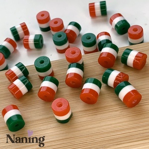 20db akril gyöngy � 8x10mm � piros-fehér-zöld, Kellékek & szerszámok, Gyöngyfűzés kellékek, Műanyag gyöngy, , MESKA