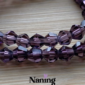 Csiszolt üvegkristály füzér - 4mm - 60db - Meska.hu